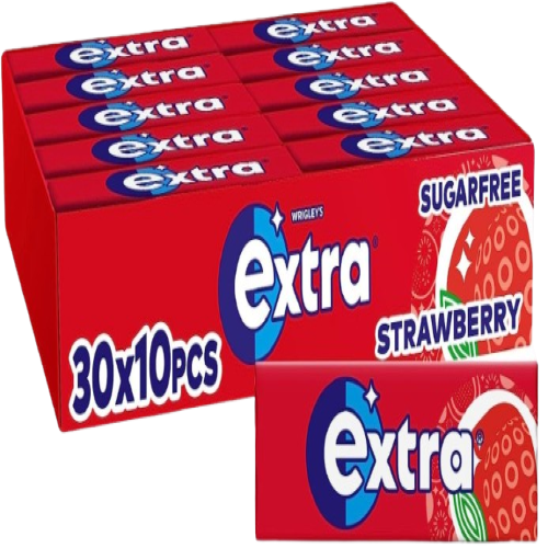 Extra Strawberry Flavour Sugarfree Chewing Gum 