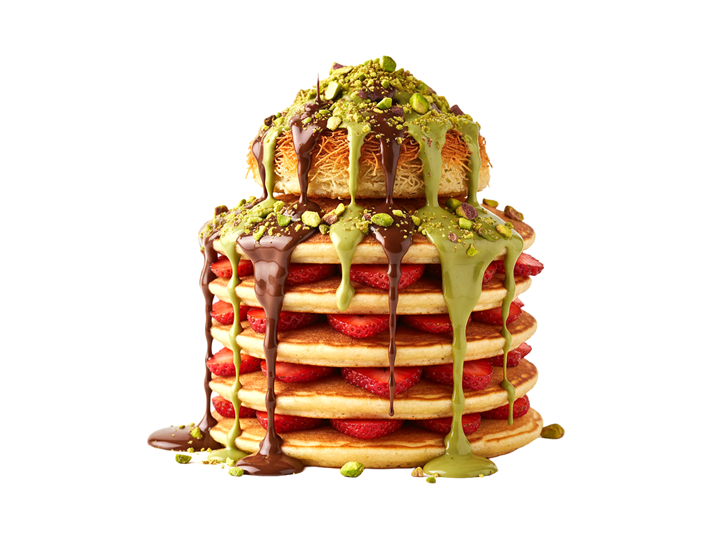 Strawberry Pistachio Pancake Stack 