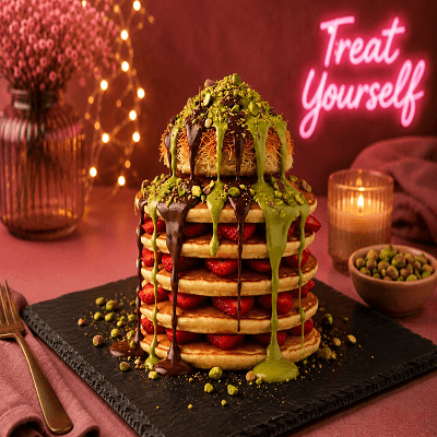 Hot Stack Kunafa Pancake 